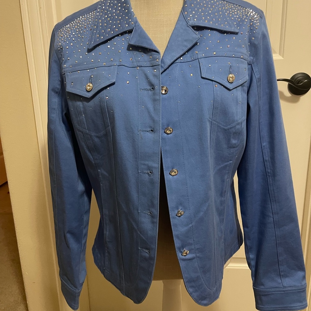 Christine Alexander Blue Studded Jean Jacket